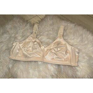 Vintage Bali 3820 Flexible Support Full Coverage Bra WF Satin Womens 40B Beige